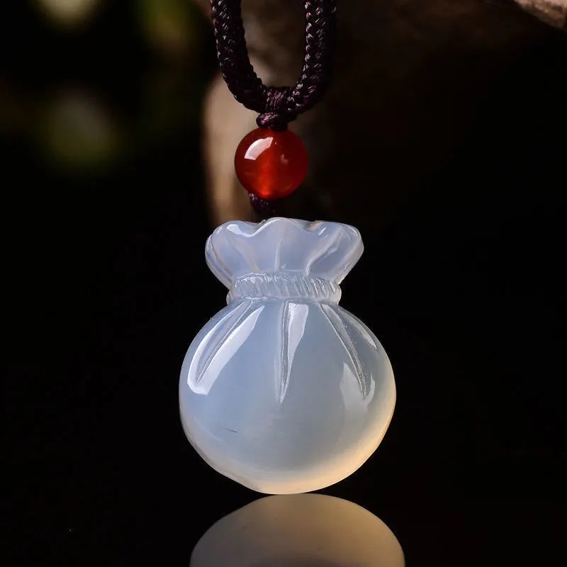 Women Accessories For Hand - 천연 마노 축복 가방 펜던트 목걸이