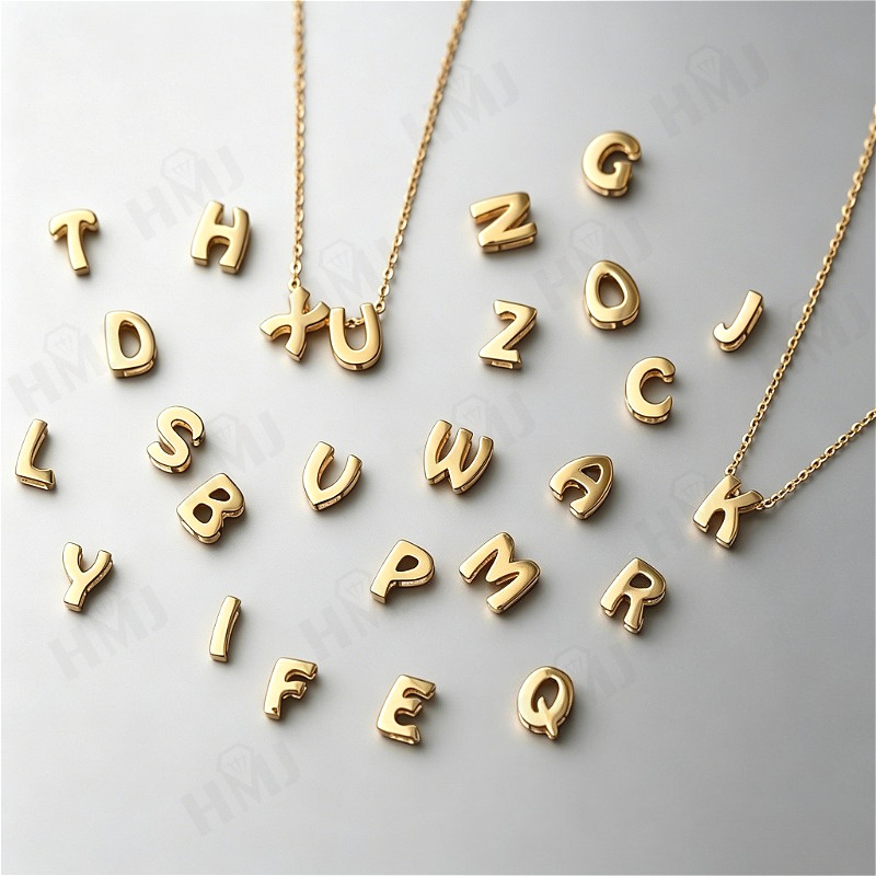 Women Accessories Name In English - 레터 목걸이 S925 실버 도금 18K