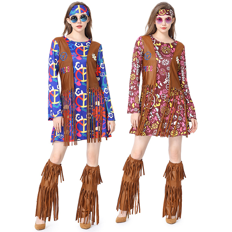 Women'S Accessories In The 60S - 할로윈 디스코 드레스 70년대 60년대 히피