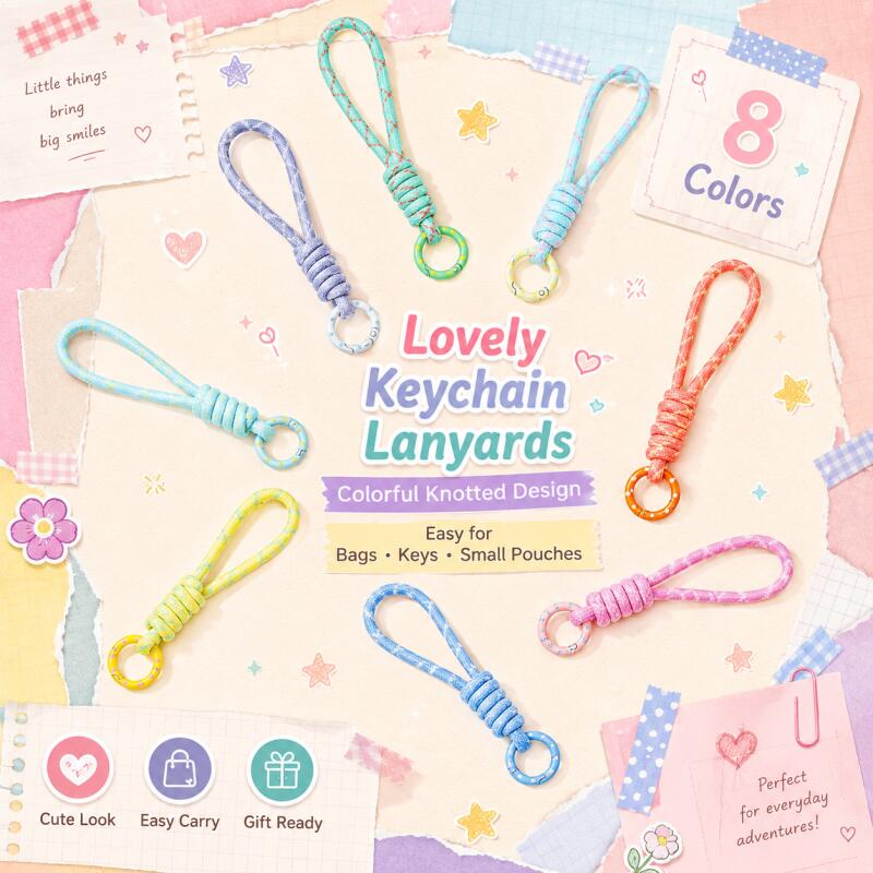 Women Accessories Holder - 2~5pcs 다채로운 땋은 키체인 휴대폰 끈