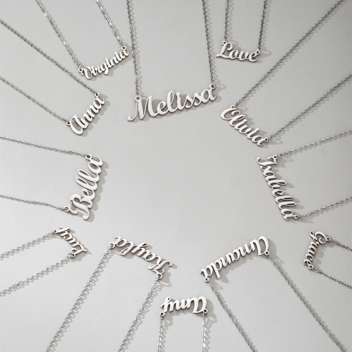 Women Accessories Name In English - 1개의 스틸 영어 이름 목걸이, 심플하고