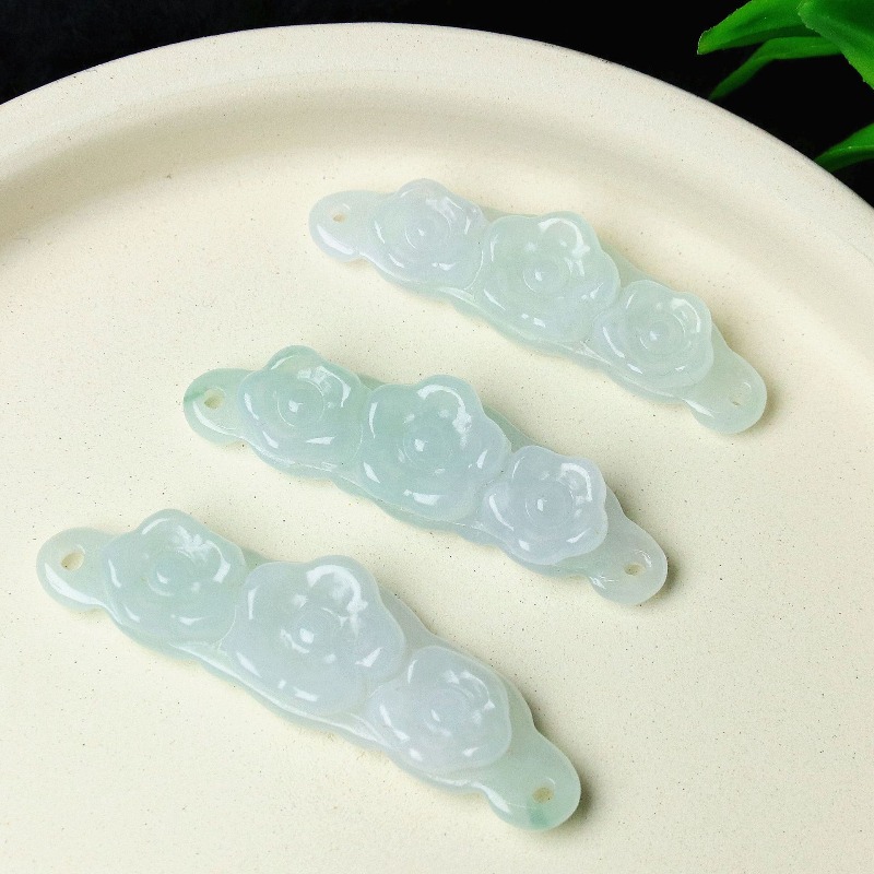 Women Accessories For Hand - 1pc 천연 경옥 에메랄드 꽃 핸드