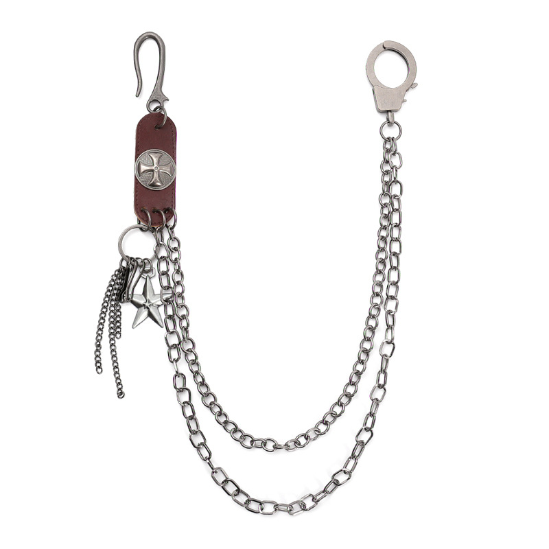 Women Accessories Pk - 펑크 스틸 소가죽 키 체인 남녀공용,