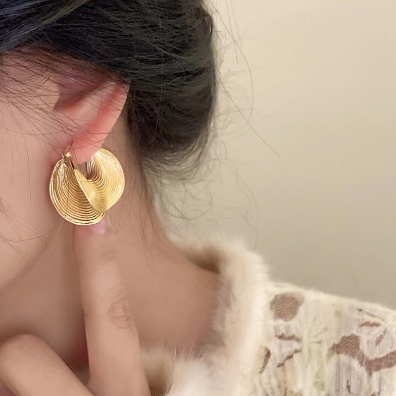 Women'S Affordable Accessories - PAPERPLUS 여성용 금도금 후프 귀걸이 한국