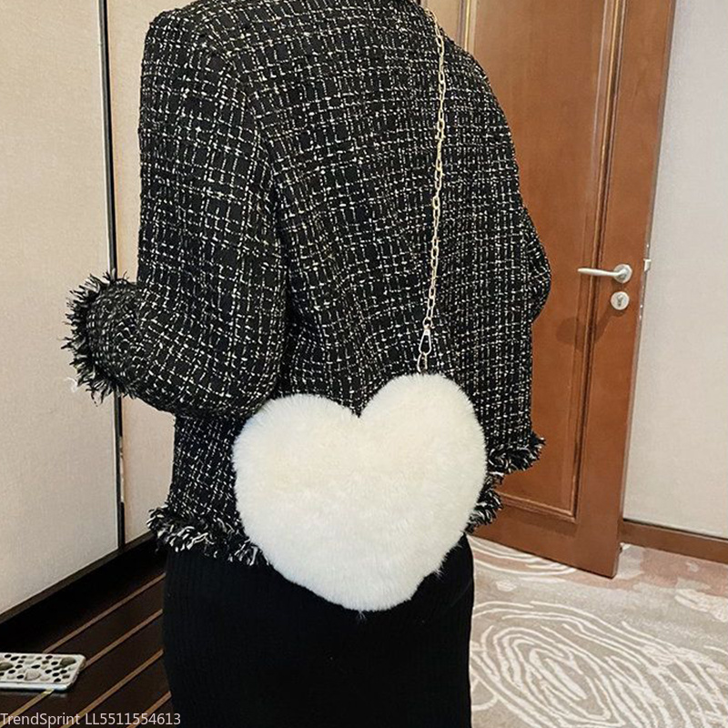 Women'S Accessories Handbags - 패션 여성 하트 모양 인조 퍼