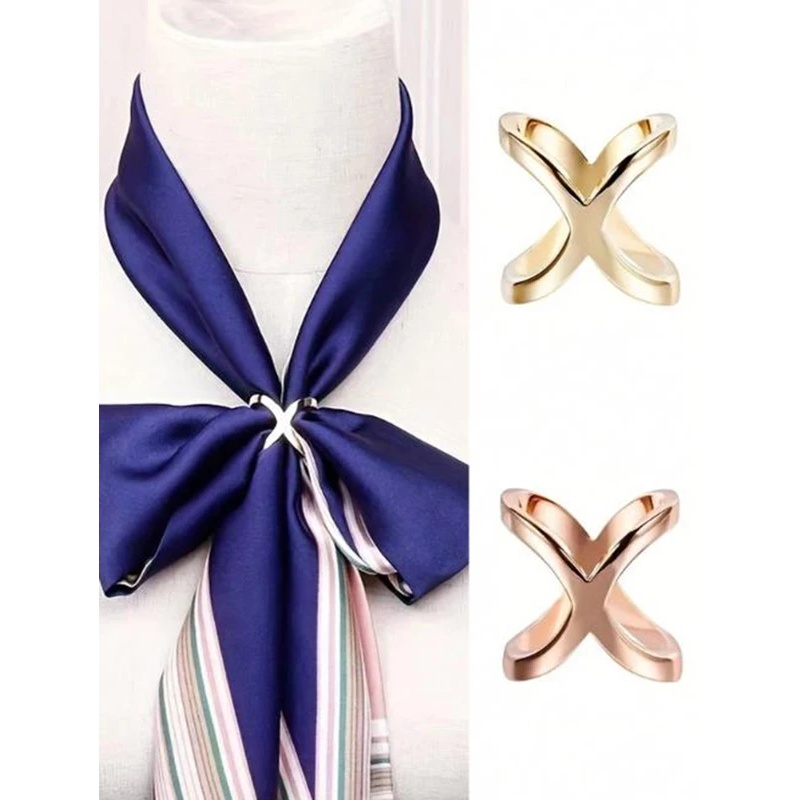 Women Accessories Holder - 새로운 크로스 스카프 클립 X자형 금속