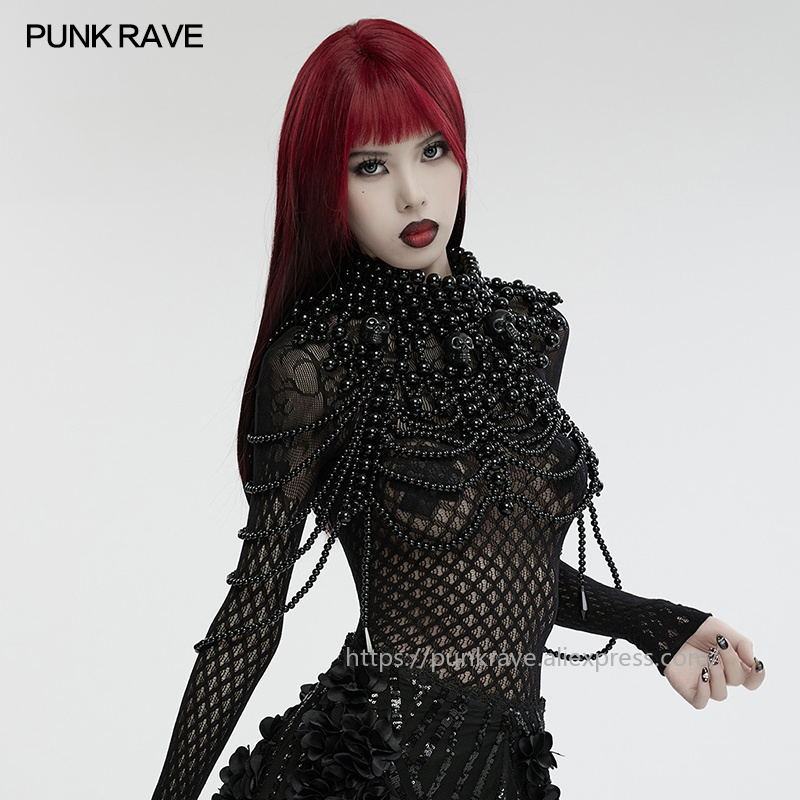 Women Accessories For Hand - PUNK RAVE 여성용 고딕 해골 비즈