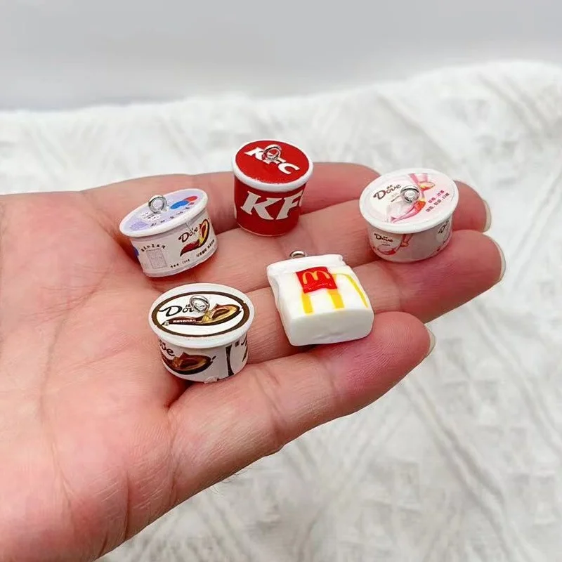 Resin Bangle Bracelet - 송진 3D 음식 함부르크 프렌치 프라이,