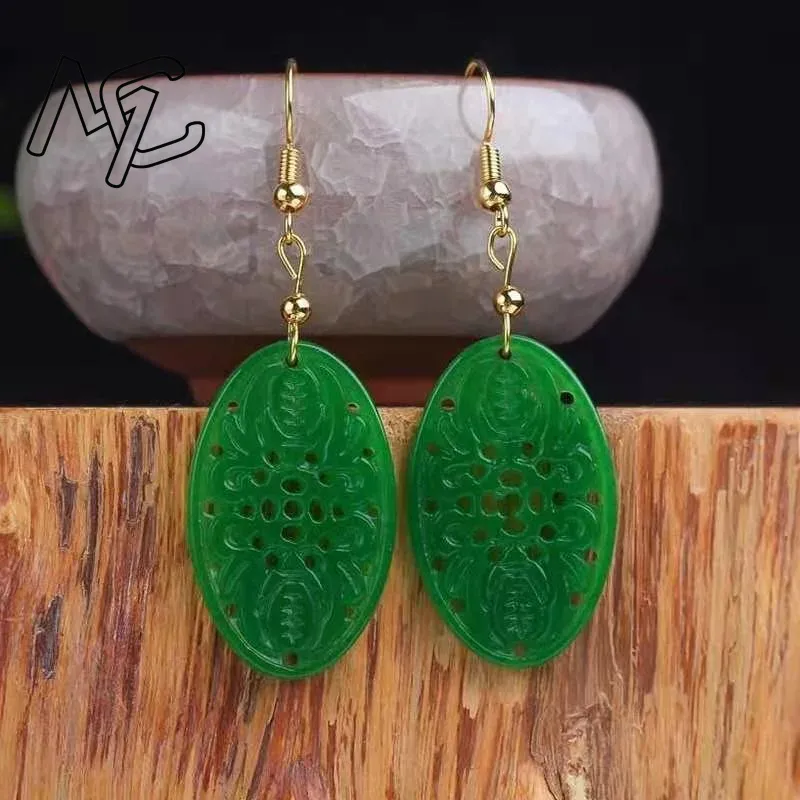 925 실버 천연 녹색 옥 할로우 아웃 DIY 귀걸이, - Women Accessories For Hand 리뷰 및 가격