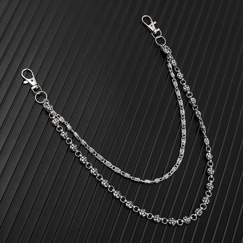트렌디한 힙합 더블 레이어 청바지 체인(키체인 포함)  - Women Accessories Pk 리뷰 및 가격