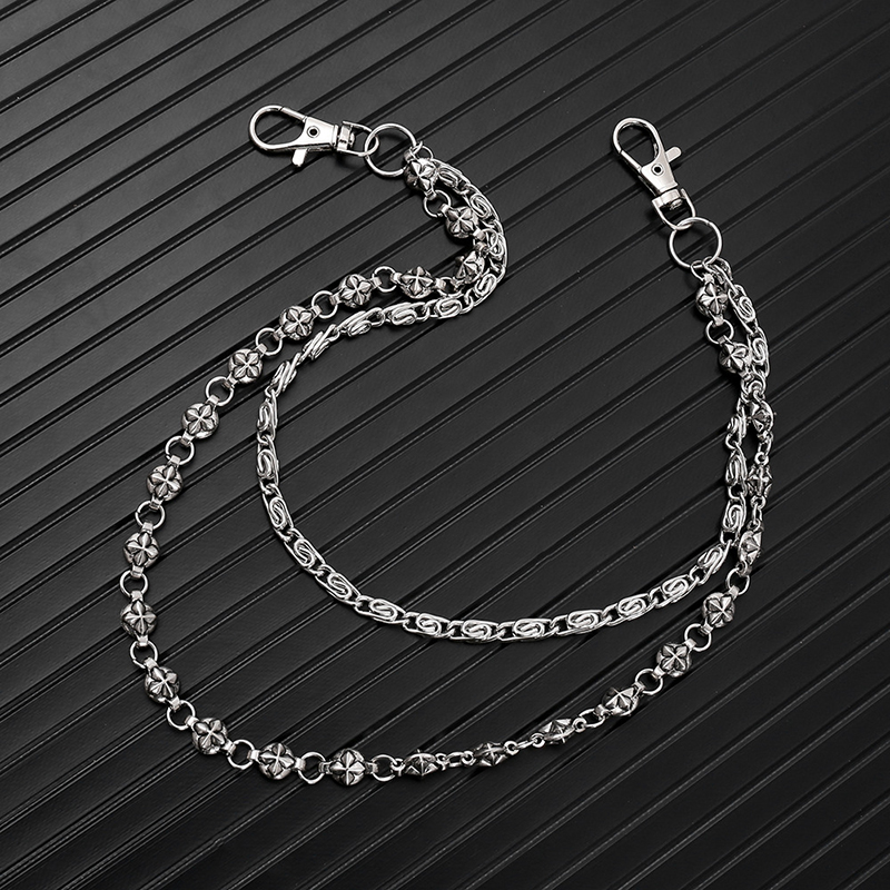 트렌디한 힙합 더블 레이어 청바지 체인(키체인 포함)  - Women Accessories Pk 리뷰 및 가격