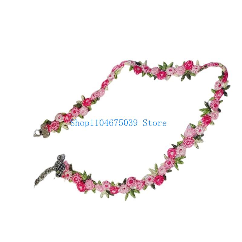 패셔너블한 자수 꽃 레이스 초커 목걸이, 스타일리시한  - Women Accessories Pk 리뷰 및 가격