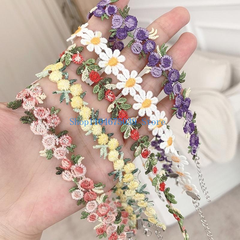 패셔너블한 자수 꽃 레이스 초커 목걸이, 스타일리시한  - Women Accessories Pk 리뷰 및 가격