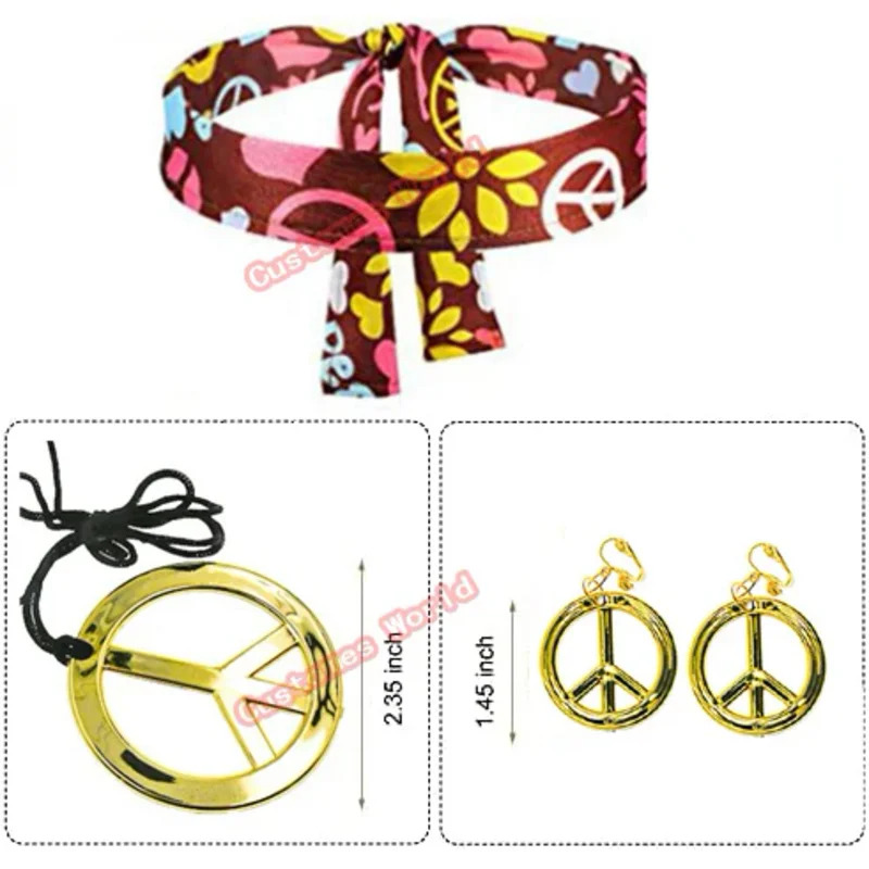 2026 평화 사랑 여성 파티 60년대 70년대 무대  - Women'S Accessories In The 60S 리뷰 및 가격