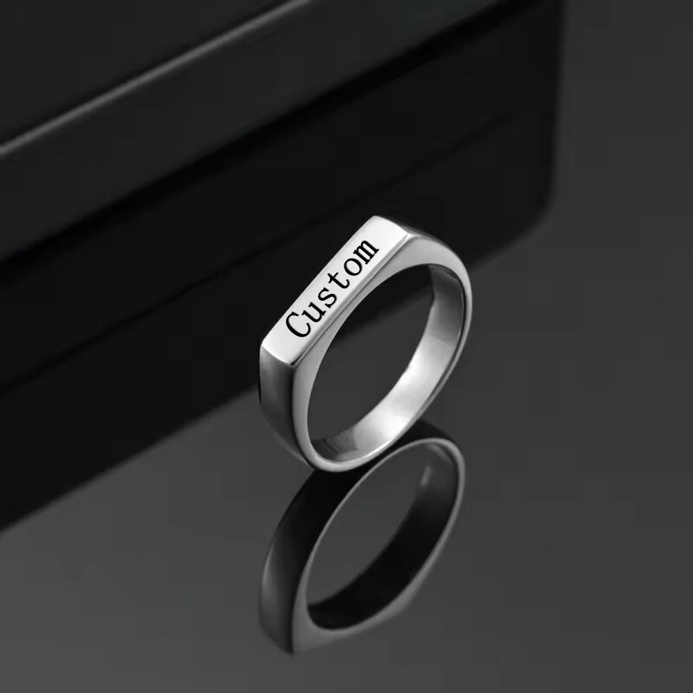 맞춤 각인 이름 사진 반지 스테인리스 스틸 개인 맞춤  - Women Accessories Logo 리뷰 및 가격