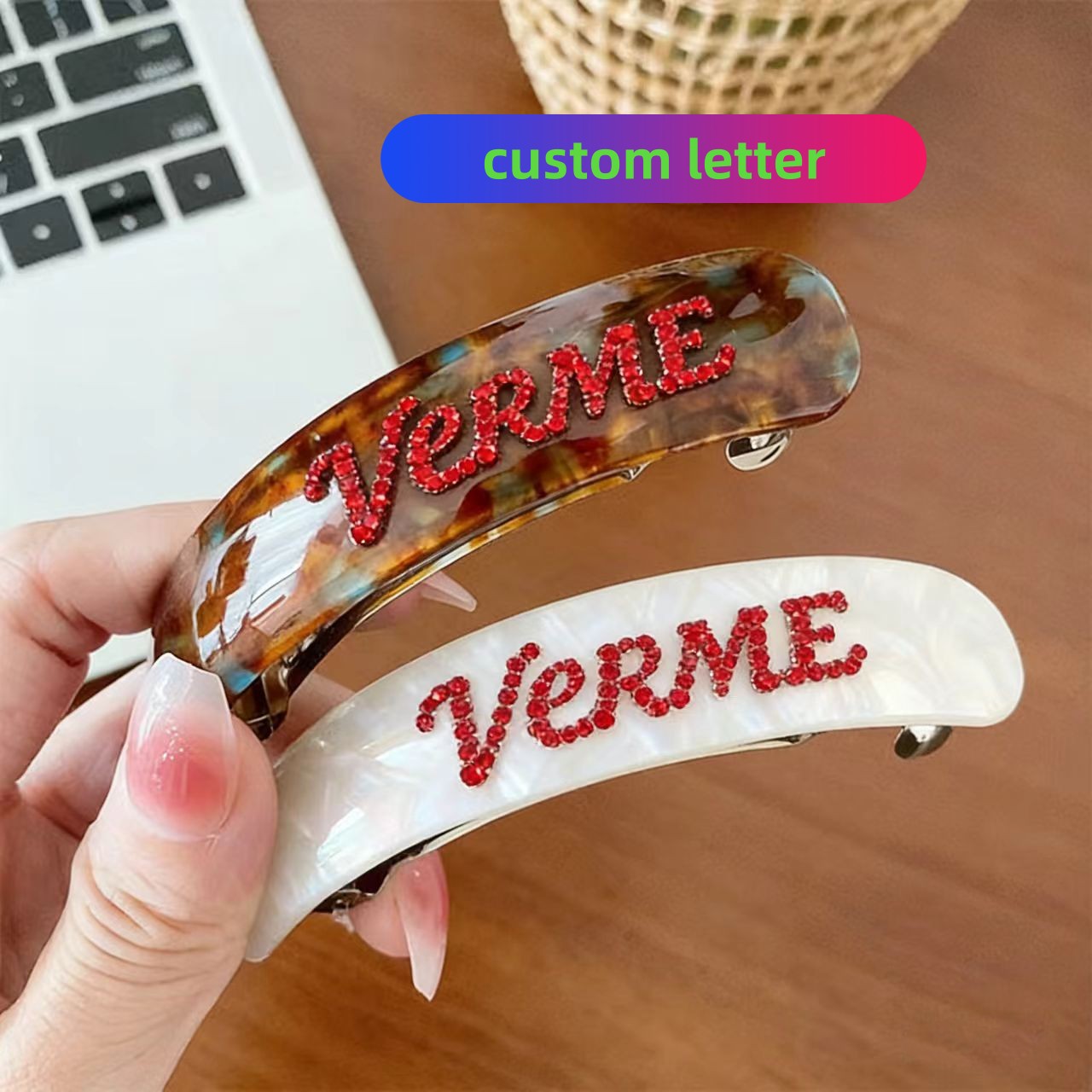 맞춤형 영어 이름 문자 스프링 클립 개인화 된 우아한  - Women Accessories Name In English 리뷰 및 가격