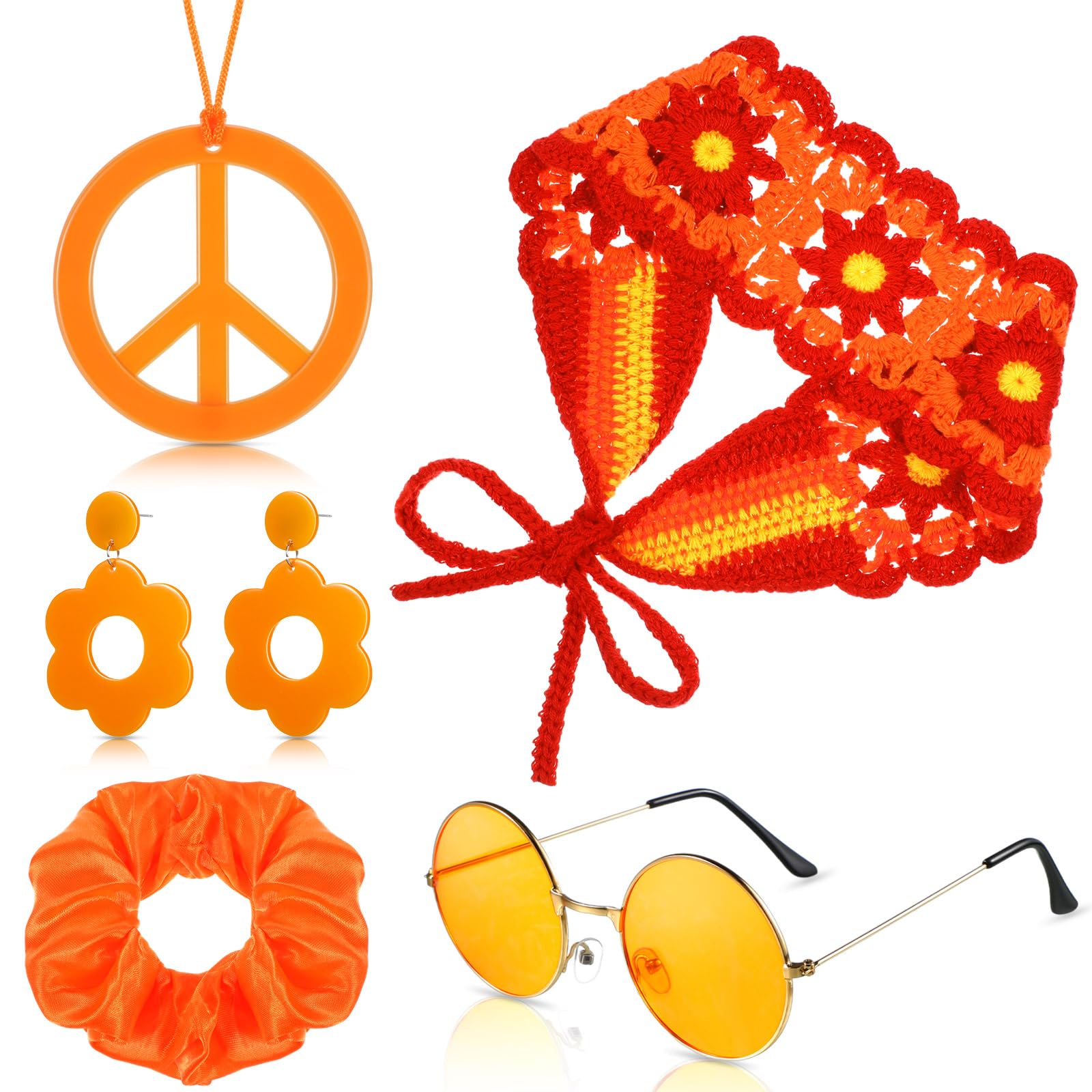 5 Pcs 60s 70s 여성용 히피 액세서리 꽃 니트 - Women'S Accessories In The 60S 리뷰 및 가격