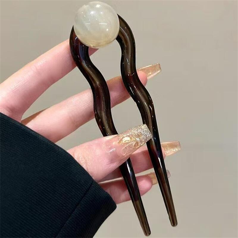 패션 컬러 진주 U자형 헤어 스틱 헤어핀 헤어 포크 번 - Women Accessories On Sale 리뷰 및 가격