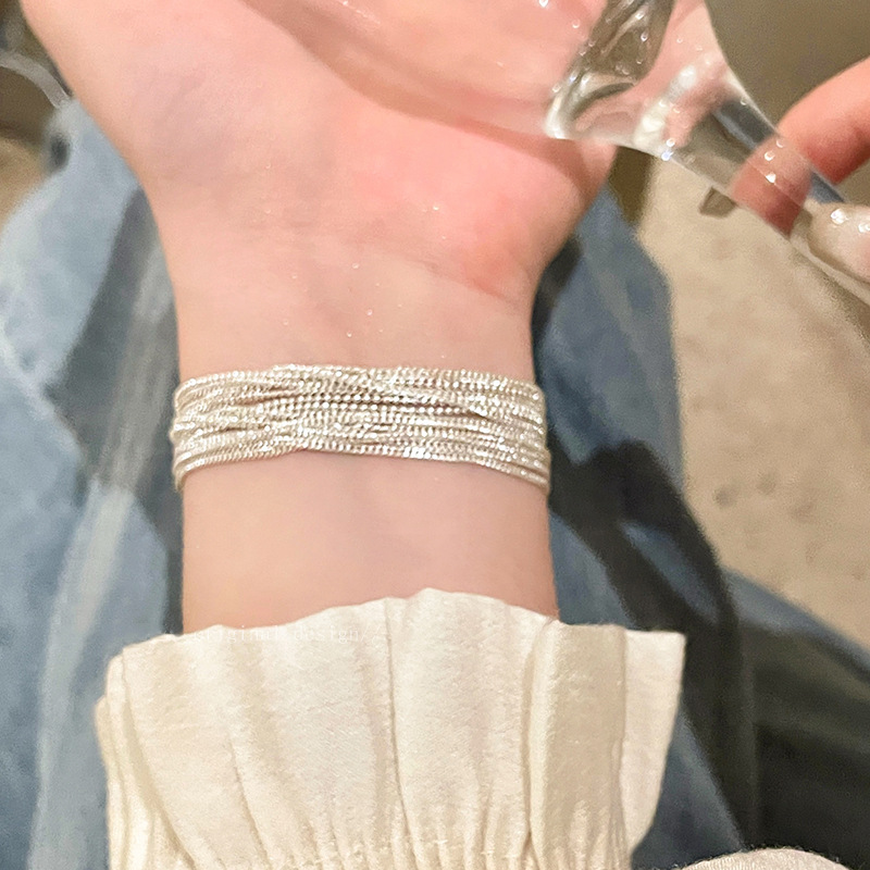 새로운 925 스털링 실버 멀티 레이어 체인 모양 팔찌 - Resin Bangle Bracelet 리뷰 및 가격