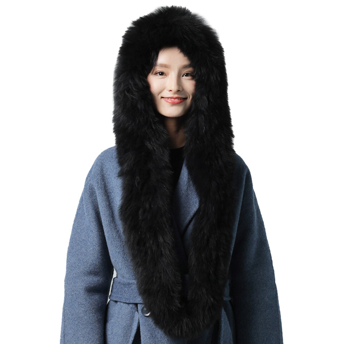 새로운 진짜 토끼털 스카프 두꺼운 부드러운 털 목도리  - Women Accessories Sale 리뷰 및 가격