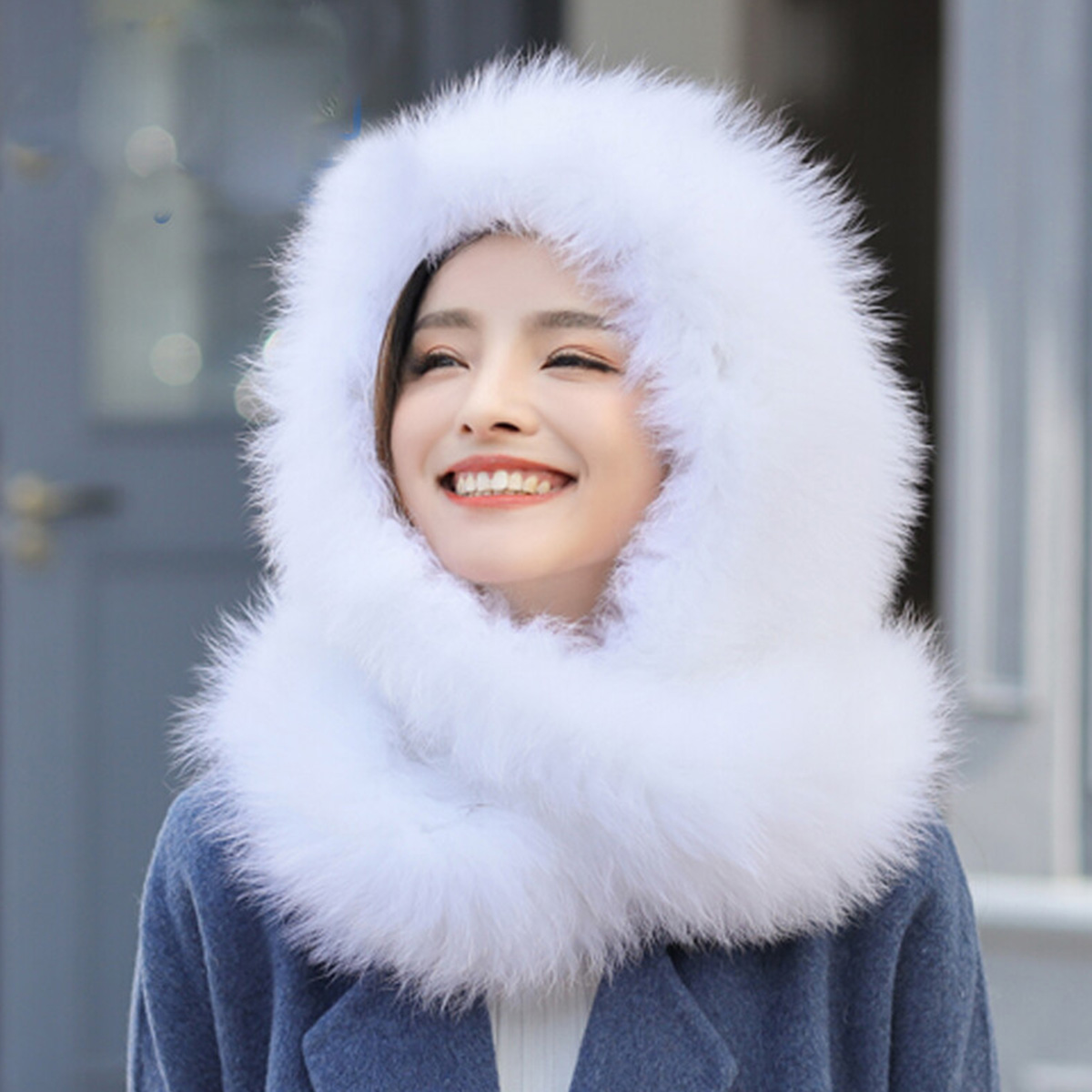 새로운 진짜 토끼털 스카프 두꺼운 부드러운 털 목도리  - Women Accessories Sale 리뷰 및 가격