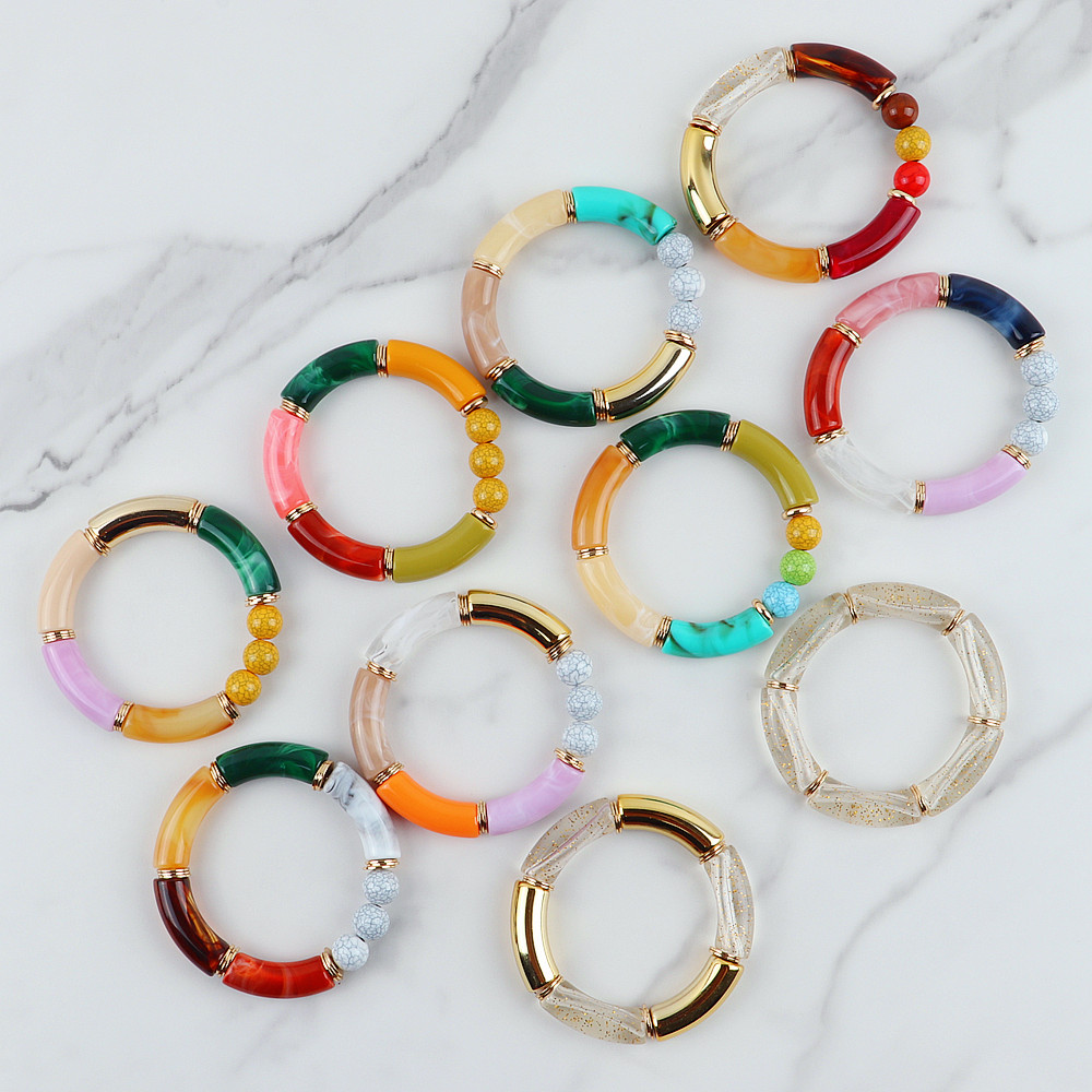 FishSheep-여성을 위한 새로운 다채로운 아크릴  - Resin Bangle Bracelet 리뷰 및 가격