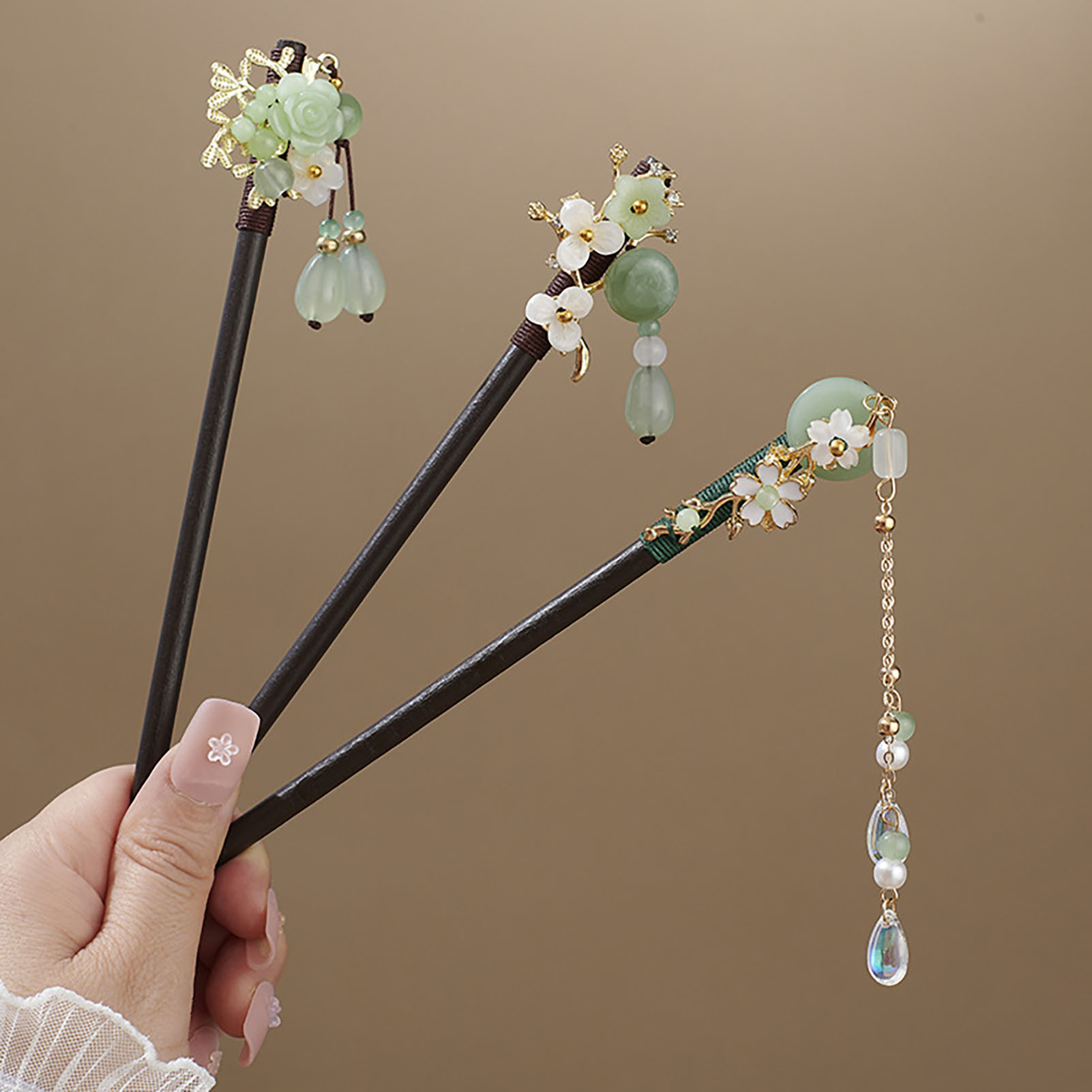 중국 스타일 꽃 태슬 머리핀 빈티지 나무 꽃 진주 헤어 - Women Accessories On Sale 리뷰 및 가격