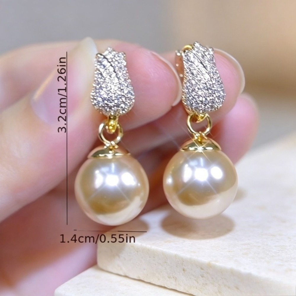 1쌍의 가볍고 고급스러운 튤립 모양의 인조 진주 귀걸이 - Women'S Affordable Accessories 리뷰 및 가격