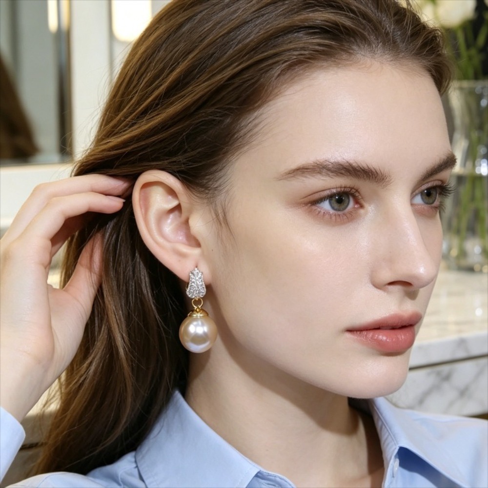 1쌍의 가볍고 고급스러운 튤립 모양의 인조 진주 귀걸이 - Women'S Affordable Accessories 리뷰 및 가격