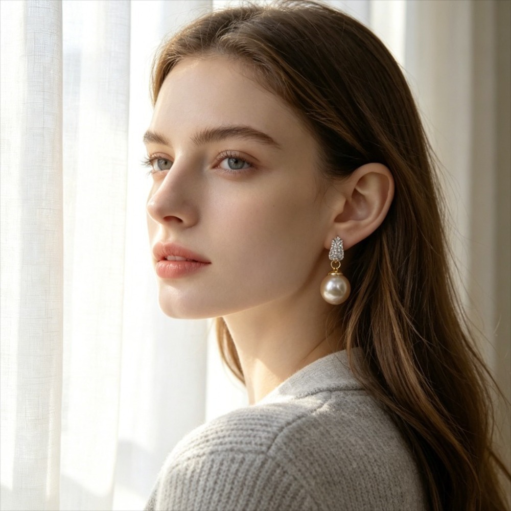 1쌍의 가볍고 고급스러운 튤립 모양의 인조 진주 귀걸이 - Women'S Affordable Accessories 리뷰 및 가격