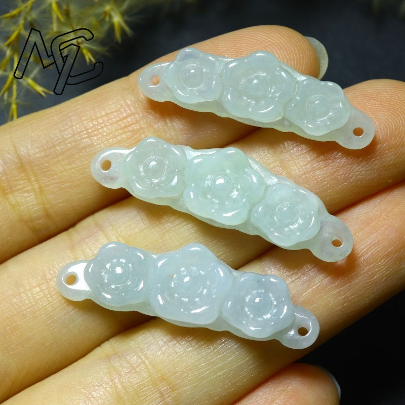 1pc 천연 경옥 에메랄드 꽃 핸드 카드 DIY 액세서 - Women Accessories For Hand 리뷰 및 가격