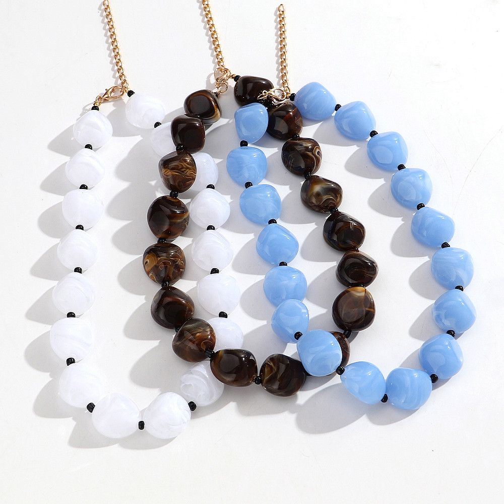 보헤미안 아크릴 기하학적 불규칙 비즈 초커 여성용 레트 - Resin Bangle Bracelet 리뷰 및 가격