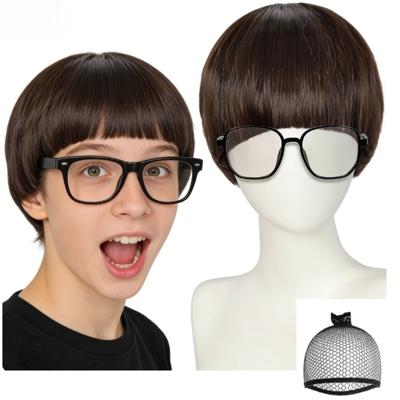 앞머리가 있는 버섯 모양 가발 + 안경, 재미있는 남성 - Women'S Accessories In The 60S 리뷰 및 가격