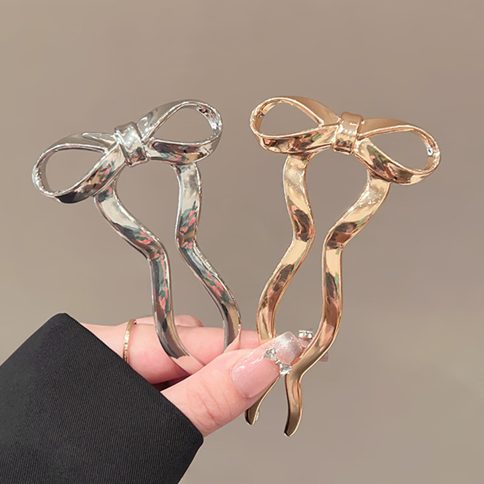 우아한 Bowknot U 모양 머리핀 합금 금속 포니  - Women Accessories Holder 리뷰 및 가격