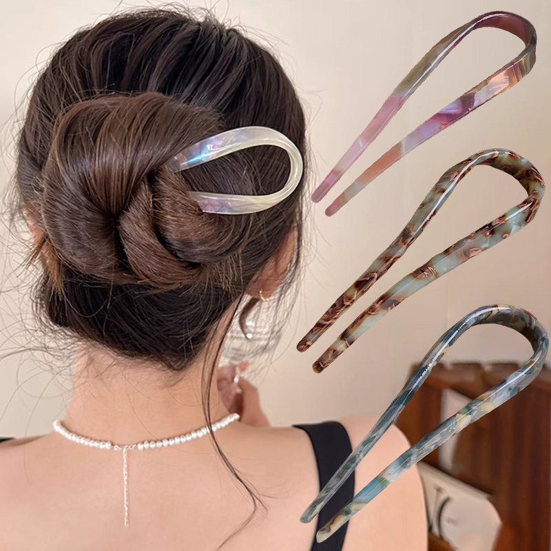 U 자형 헤어 스틱 아세테이트 아크릴 헤어 포크 헤어  - Women Accessories On Sale 리뷰 및 가격