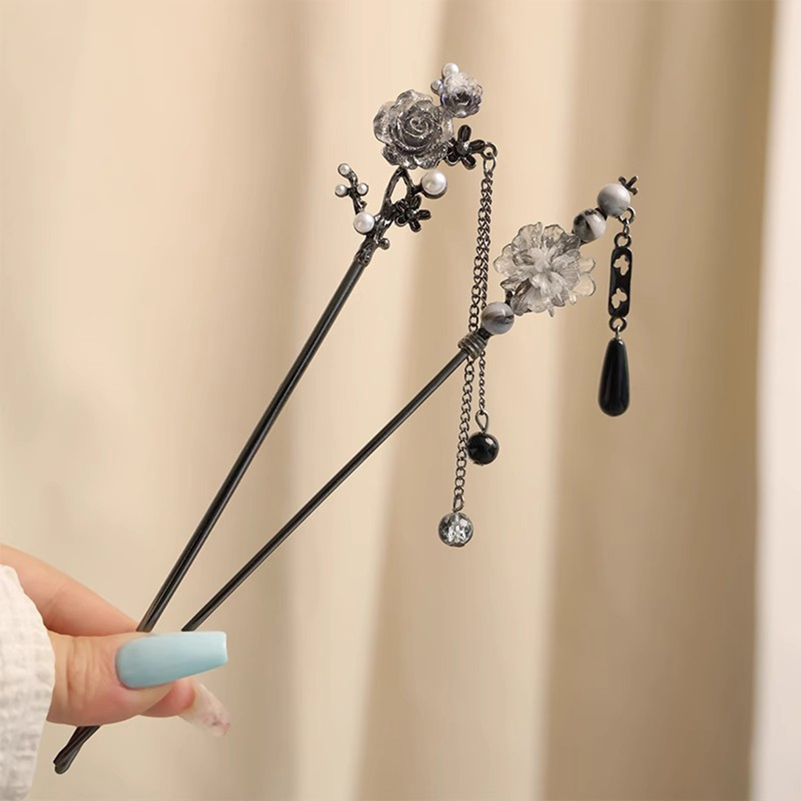 우아한 꽃 모양 헤어 스틱 포크, 합금 헤어 클립, 비 - Women Accessories On Sale 리뷰 및 가격