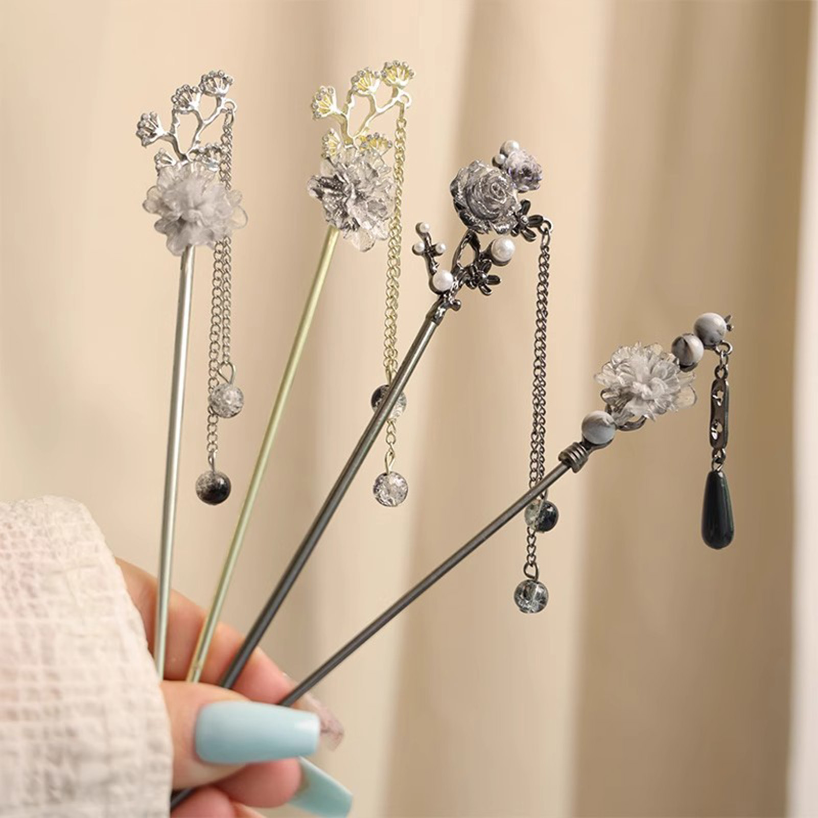 우아한 꽃 모양 헤어 스틱 포크, 합금 헤어 클립, 비 - Women Accessories On Sale 리뷰 및 가격
