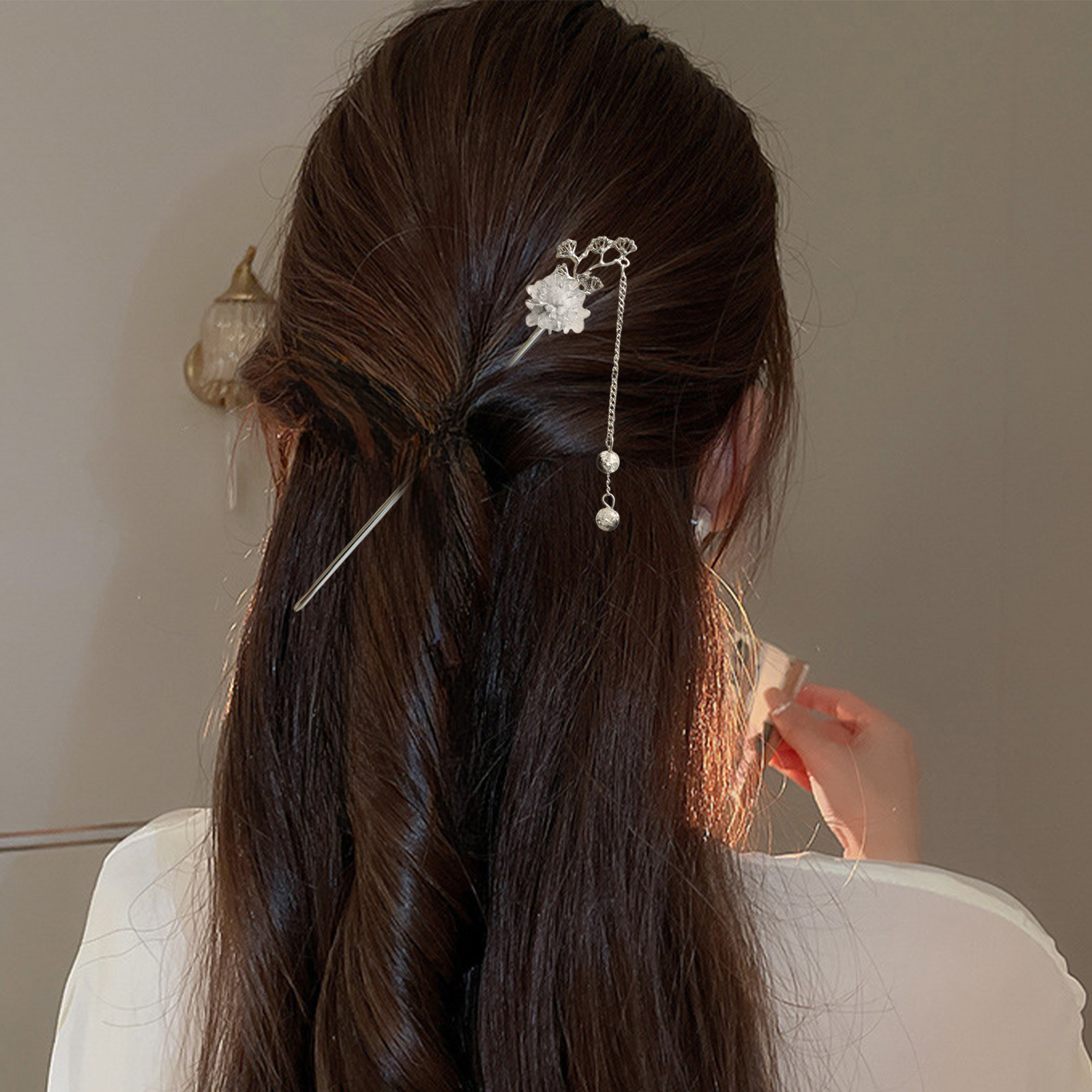 우아한 꽃 모양 헤어 스틱 포크, 합금 헤어 클립, 비 - Women Accessories On Sale 리뷰 및 가격