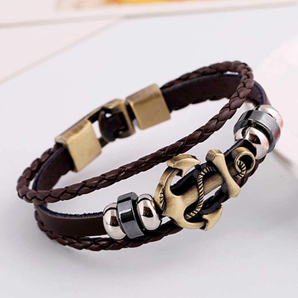 남성 및 여성용 멀티 레이어 빈티지 가죽 로프 팔찌,  - Women Accessories Pk 리뷰 및 가격